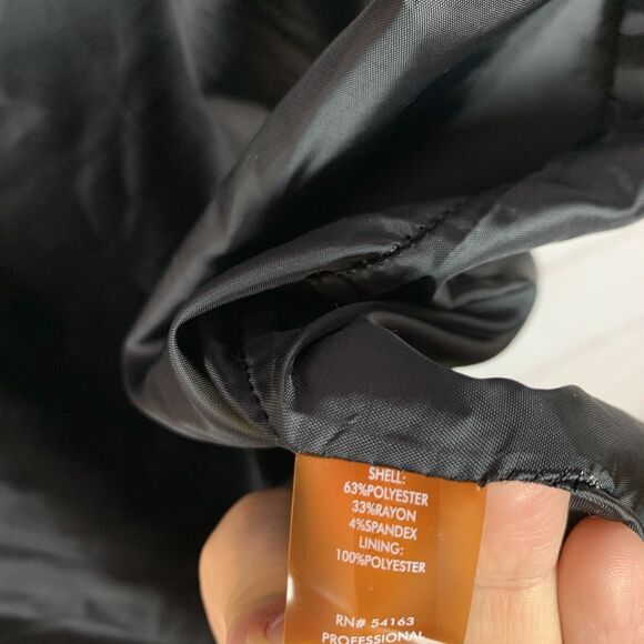 Calvin Klein Dress Black 8 Medium Ruffle Bodycon Formal Classic Zipper Career - Picture 14 of 16